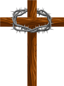 Symbol of Sacrifice Christianity’s Cross and Crown PNG