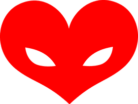 Stylish Red Heart-Shaped Facial Mask PNG