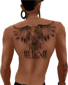 Eagle Wings Tattoo on Back PNG