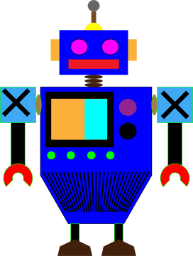 Colorful Retro Robot Companion PNG