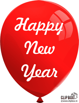 Happy New Year Celebration Balloon PNG