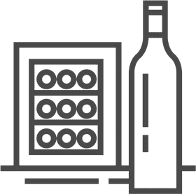 Elegant Wine Bottle Display with Glasses PNG