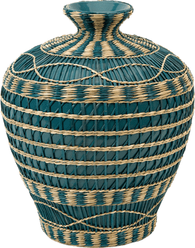 Elegant Woven Vase with Coastal Charm PNG