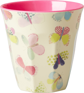 Colorful Butterfly Espresso Cup Delight PNG