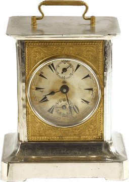 Elegant Vintage Alarm Clock Design PNG