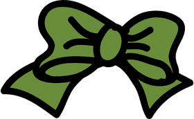 Elegant Green Bow with Stylish Loops PNG