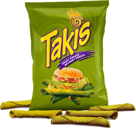 Fiery Flavor Burst Burger Snack PNG