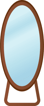 Elegant Round Mirror Frame Design PNG
