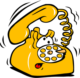 Whimsical Retro Telephone with Spiraled Cord PNG