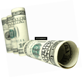 Rolled Dollar Bills Display PNG