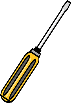 Classic Yellow Handle Screwdriver Design PNG