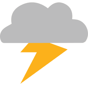 Stormy Cloud with Lightning Bolts PNG