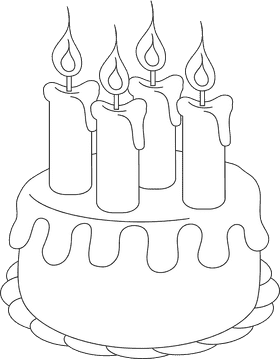 Simple Birthday Cake with Candles Celebration PNG