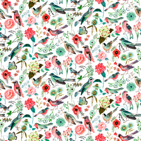 Whimsical Bird and Floral Nursery Room Bliss PNG