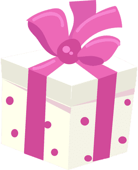 Charming Pink Polka Dot Gift Box PNG