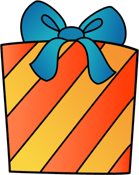 Vibrant Stripes Gift Box Delight PNG