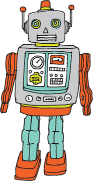 Colorful Classic Robot Companion PNG