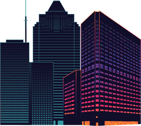 Urban Data Center Skyline Design PNG