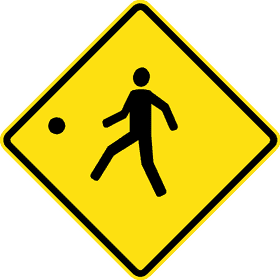 Child Playing Caution Sign PNG
