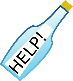 Message in a Bottle for Help PNG