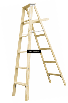 Versatile Wooden Ladder for Every Task PNG