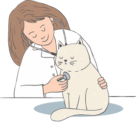 Compassionate Doctor Caring for Furry Friends PNG