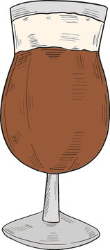 Rich Amber Brew in a Beer Glass PNG