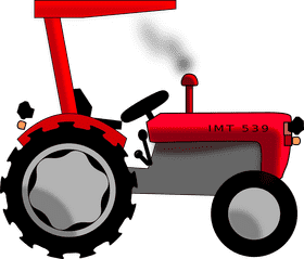 Classic Red Farm Tractor IMT 539 Design PNG