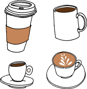 Coffee Cups Collection PNG