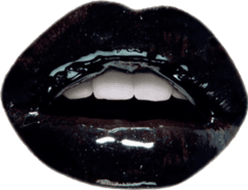 Glossy Black Lip Elegance PNG