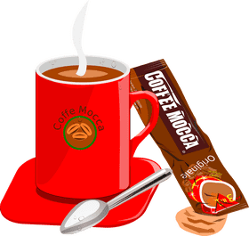 Delightful Coffee Beans Mocha Experience PNG