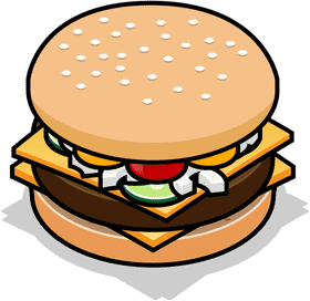 Cheesy Delight Burger Extravaganza PNG