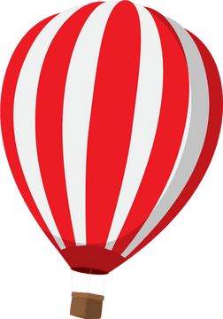 Red and White Balloon Adventure PNG