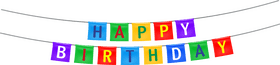 Colorful Birthday Celebration Banner PNG