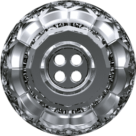 Crystal-Style Three-Hole Button Design PNG