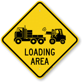 Loading Area Road Sign Warning for Vehicles PNG