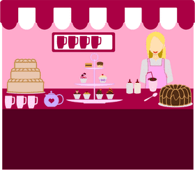 Charming Market Stall of Sweet Delights PNG