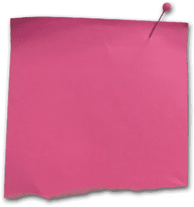 Vibrant Pink Paper Sheet with Push Pin PNG