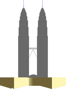 Stylized Cell Tower in Modern Architecture PNG