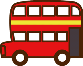 Bright Red Double-Decker Bus Adventure PNG