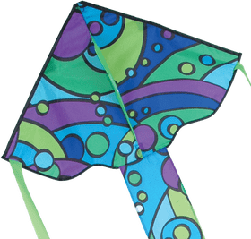 Colorful Kite in Vibrant Swirls and Dots PNG