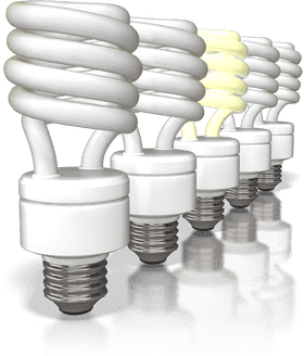 Creative Light Bulb Innovations in Energy Efficiency PNG