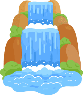 Majestic Waterfall Cascading Down Vibrant Cliffs PNG