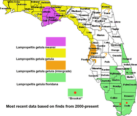 USA Map Highlighting Florida's Species Distribution PNG