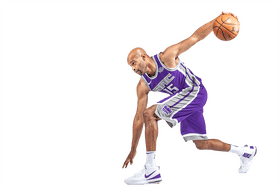 Dynamic Basketball Dunk in Motion PNG