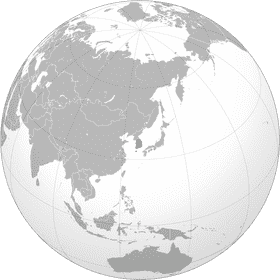 Globe View of Korea and Surrounding Regions PNG