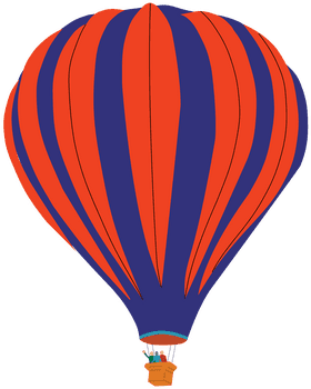 Vibrant Sunset Balloon Adventure PNG