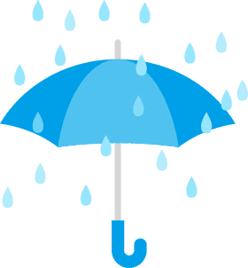 Joyful Raindrops Dancing on a Blue Umbrella PNG
