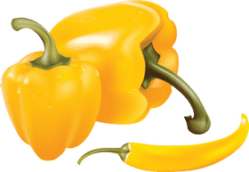Vibrant Chili Pepper Delights in Yellow PNG