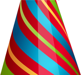 Vibrant Party Flag with Spiraling Colors PNG